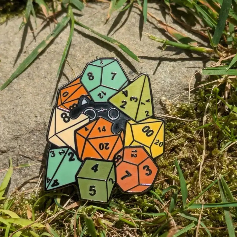 Cat Amongst Dice Pin