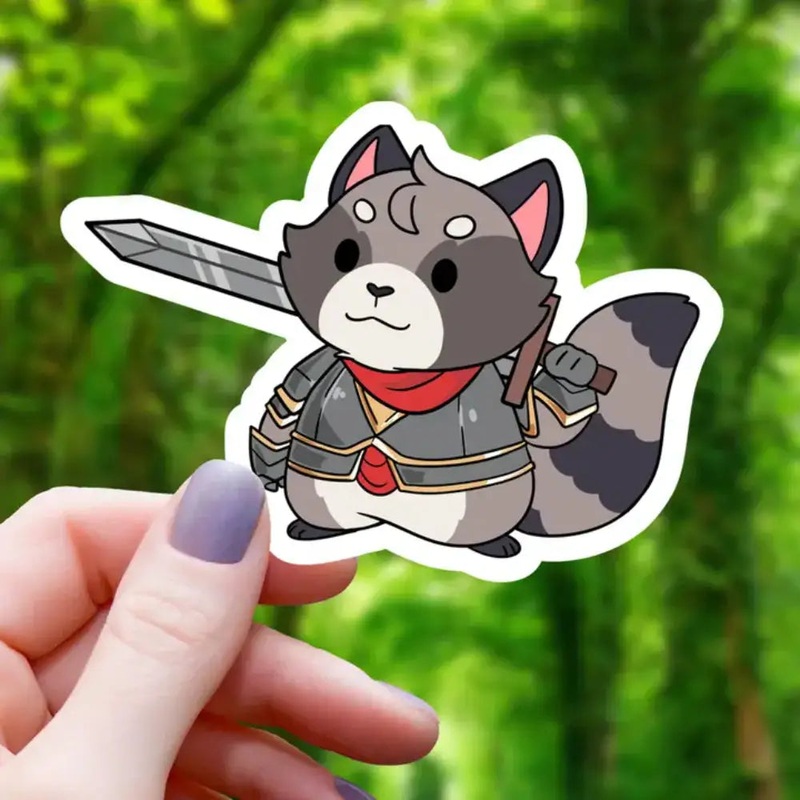 Fighter Raccoon Sticker