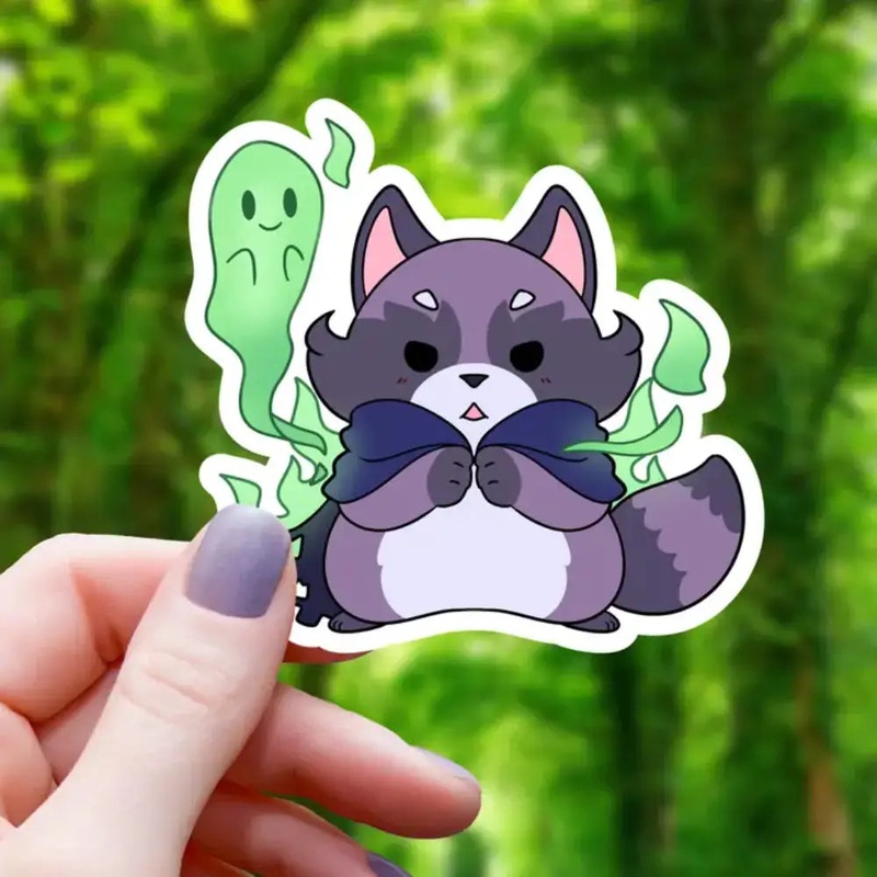 Necromancer Raccoon Sticker