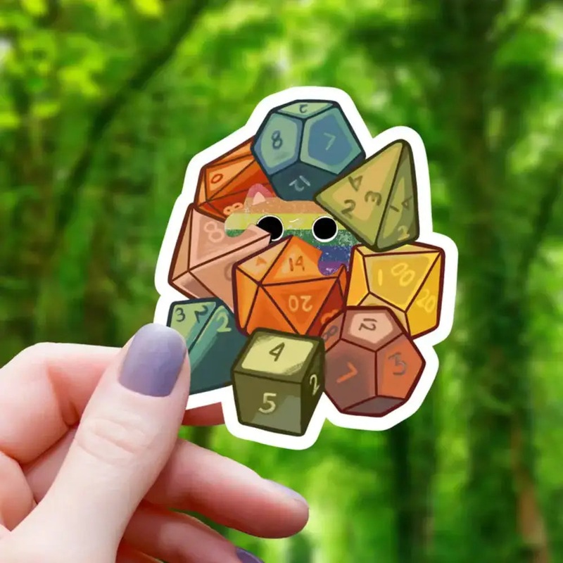 Pride Cat Amongst Dice Sticker