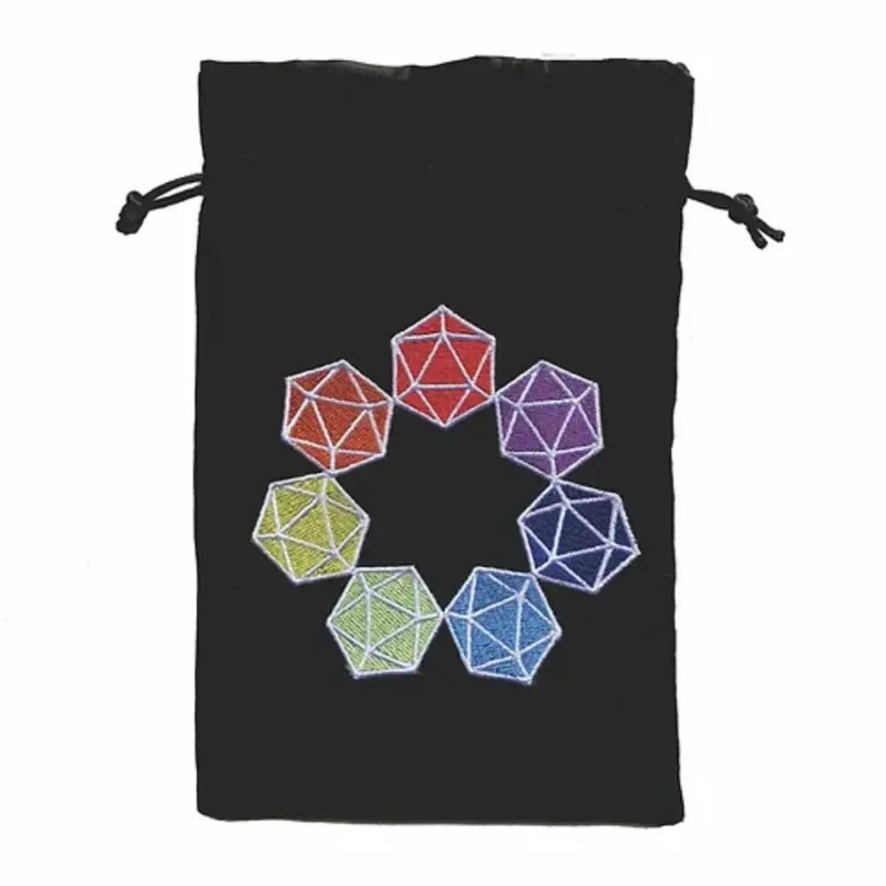 Rainbow d20s Dice Bag