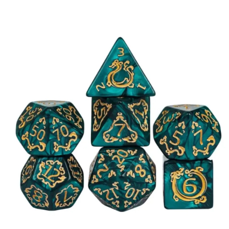 Enchanted Dice Dragon Clouds Polyhedral (D&D) Dice Set (7)