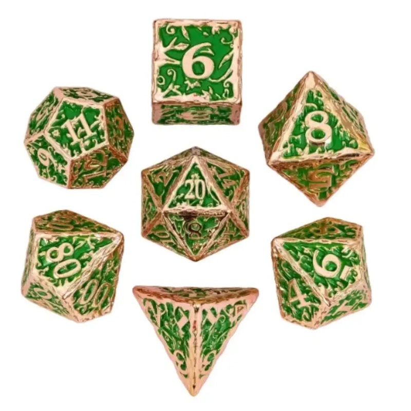 Enchanted Dice Leaves & Branches Metal Polyhedral (D&D) Dice Set (7)