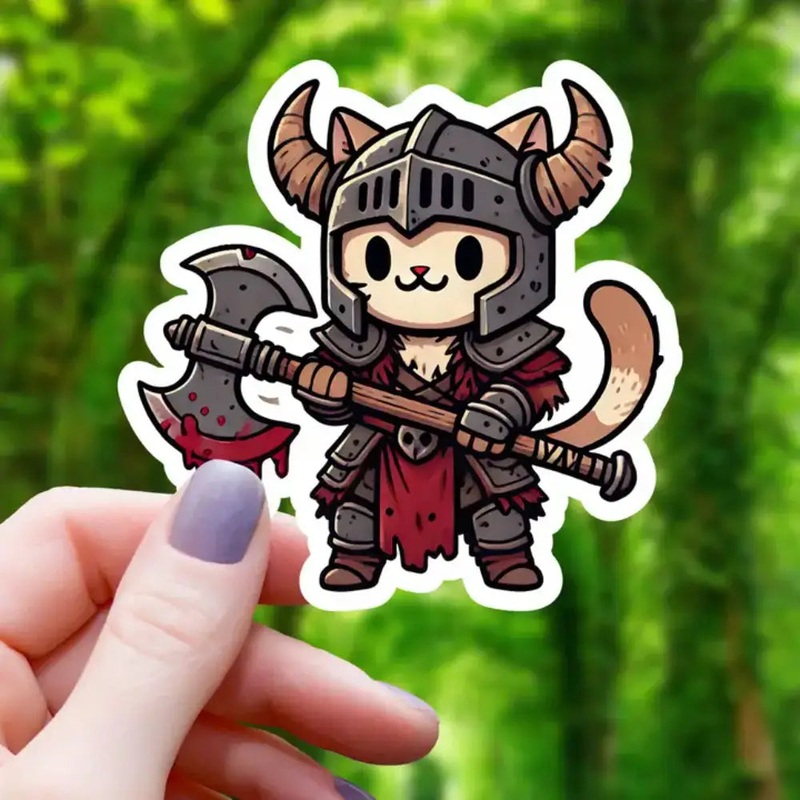 Bloody Cat Barbarian Sticker