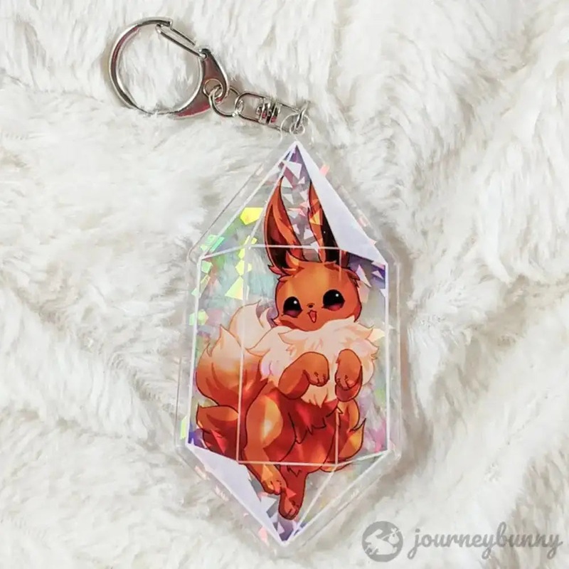 Classic Evolution Crystal Holographic Acrylic Keychain