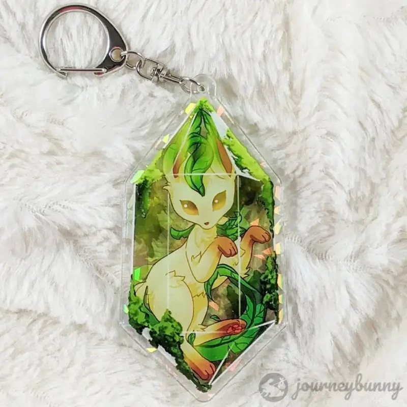 Leaf Evolution Crystal Holographic Acrylic Keychain