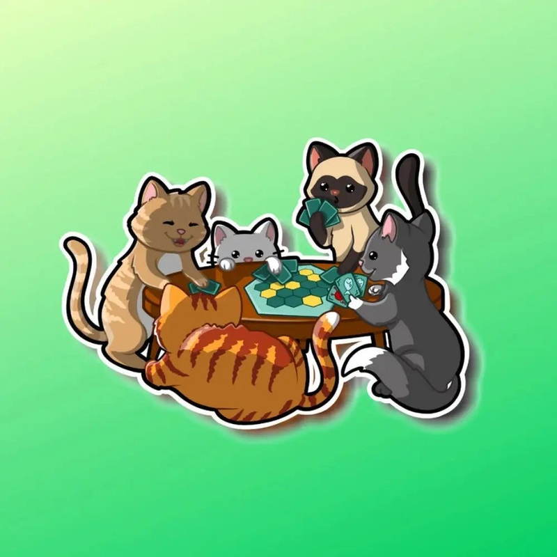 MKC Board Game Playing Cats Sticker