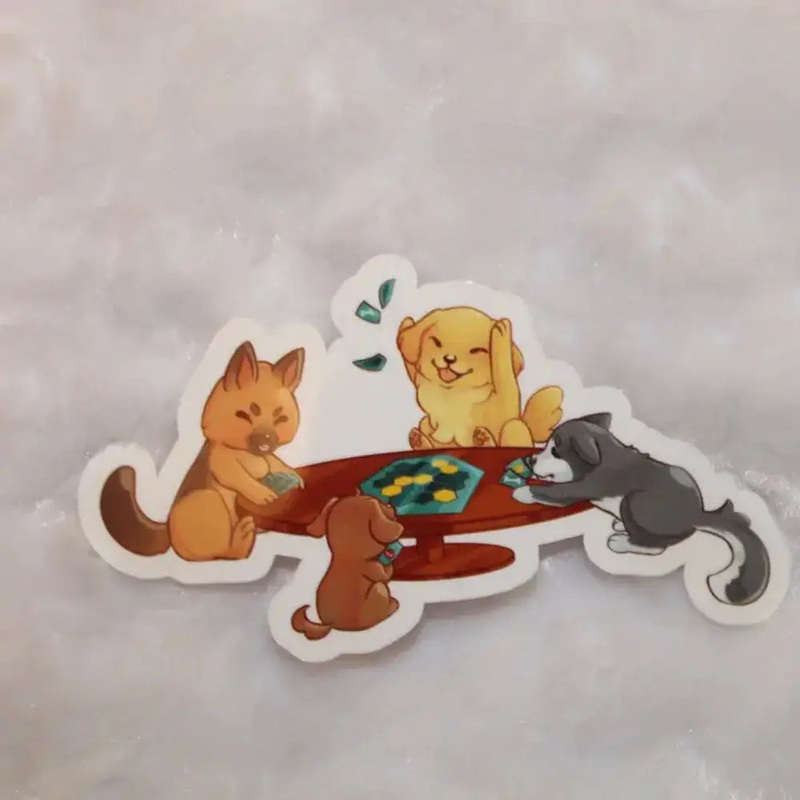 MKC Board Game Playing Dogs Sticker