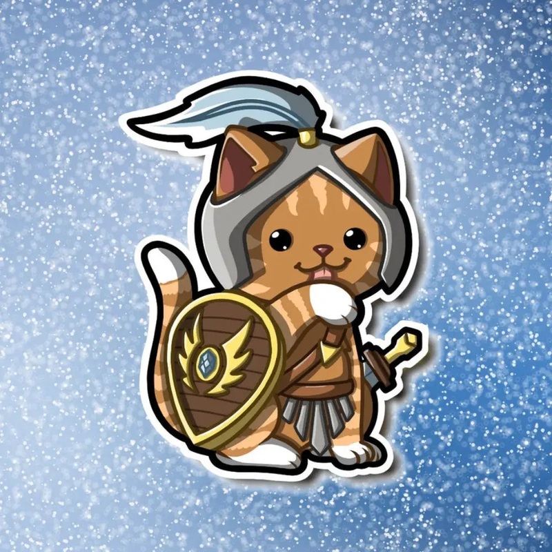 MKC Fighter Cat Sticker