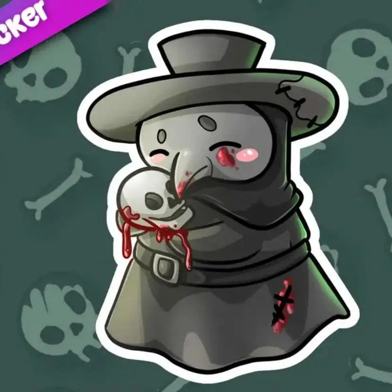 MKC Plague Doctor Loves His Skull Sticker