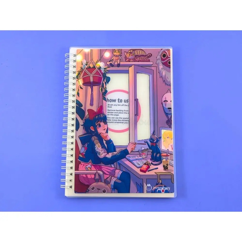 Anime Lo-fi Girl Reusable Sticker Book