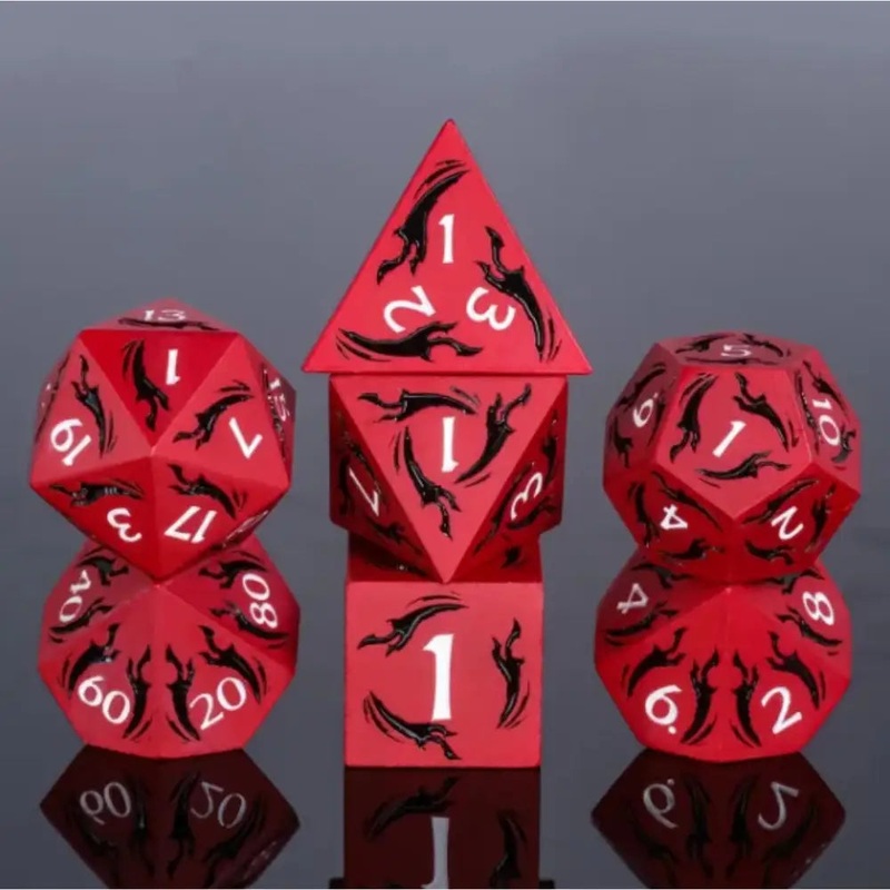 Dagger of the Wind Metal Polyhedral (D&D) Dice Set (7)