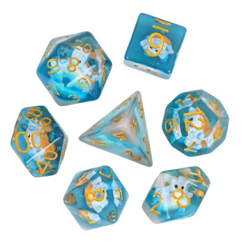 Enchanted Dice Blue Turtle Polyhedral (D&D) Dice Set (7)