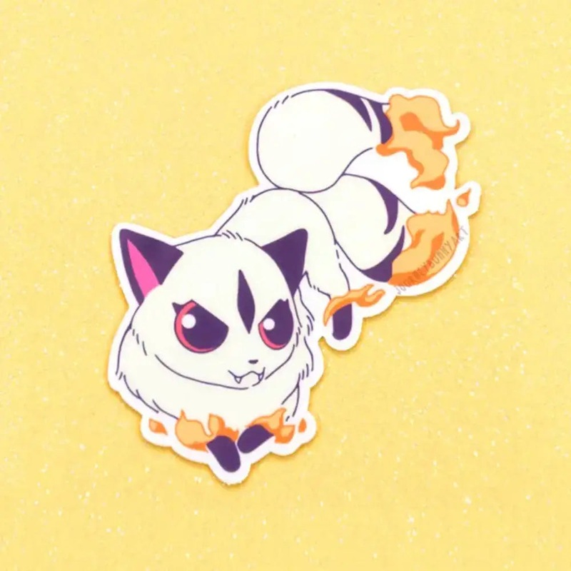 Fire Sabertooth Cat Sticker