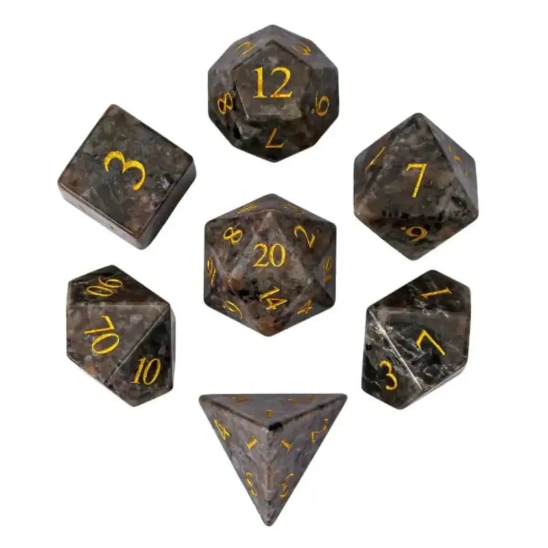 Gemstone Yooperlite Polyhedral (D&D) Dice Set (7)