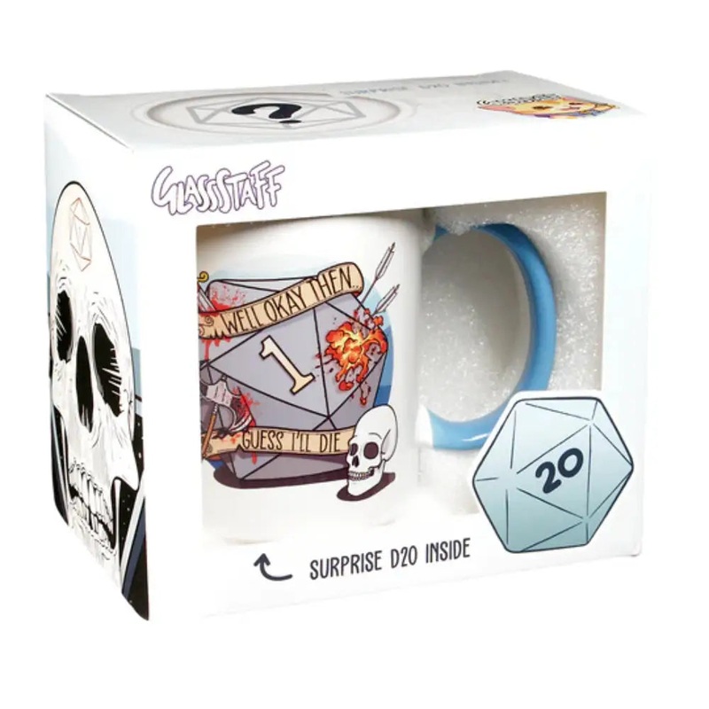 Guess I'll Die Coffee Mug with Surprise D20