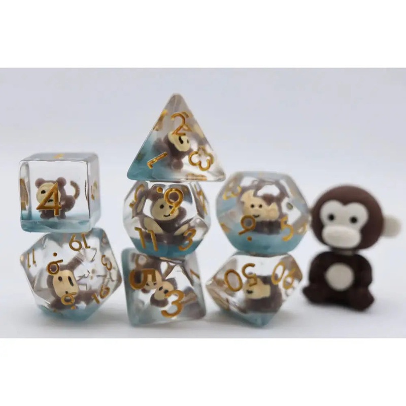 Mischievous Monkey Polyhedral (D&D) Dice Set (7)