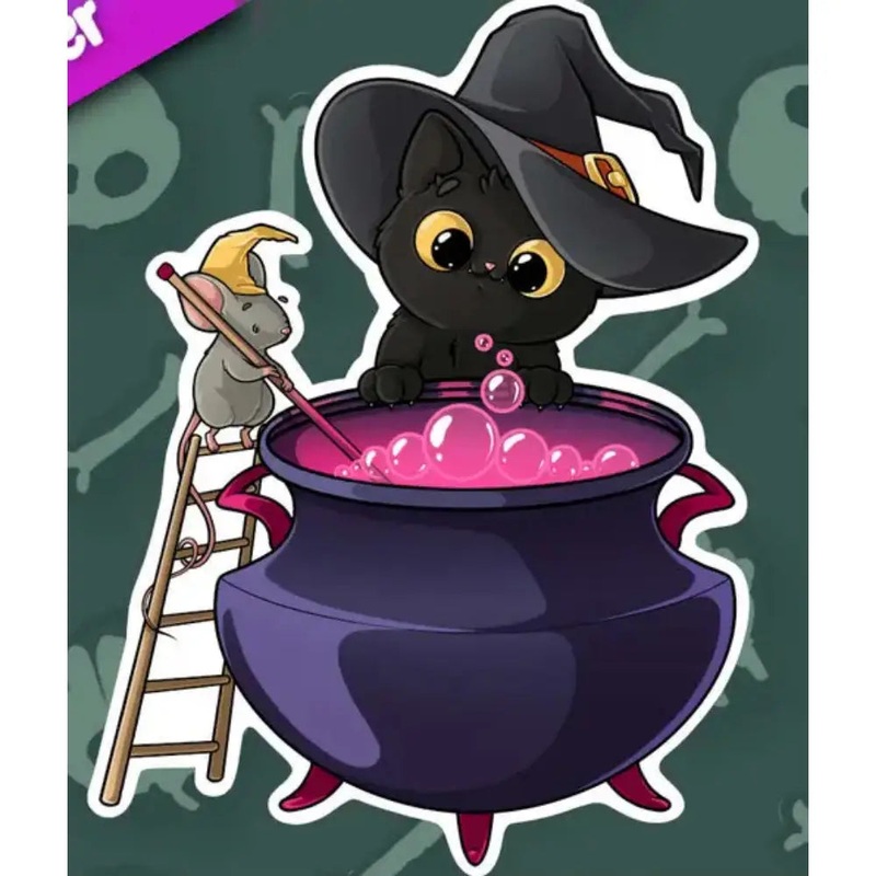 MKC Purrlin Brewing Potion Sticker