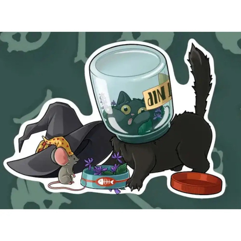 MKC Purrlin Getting into the Cat Nip Sticker