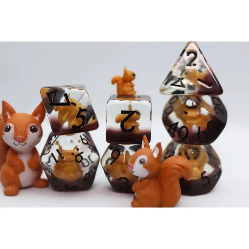 Squirrel Polyhedral (D&D) Dice Set (7)