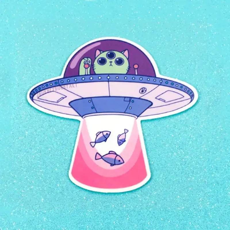 UFO Cat Sticker