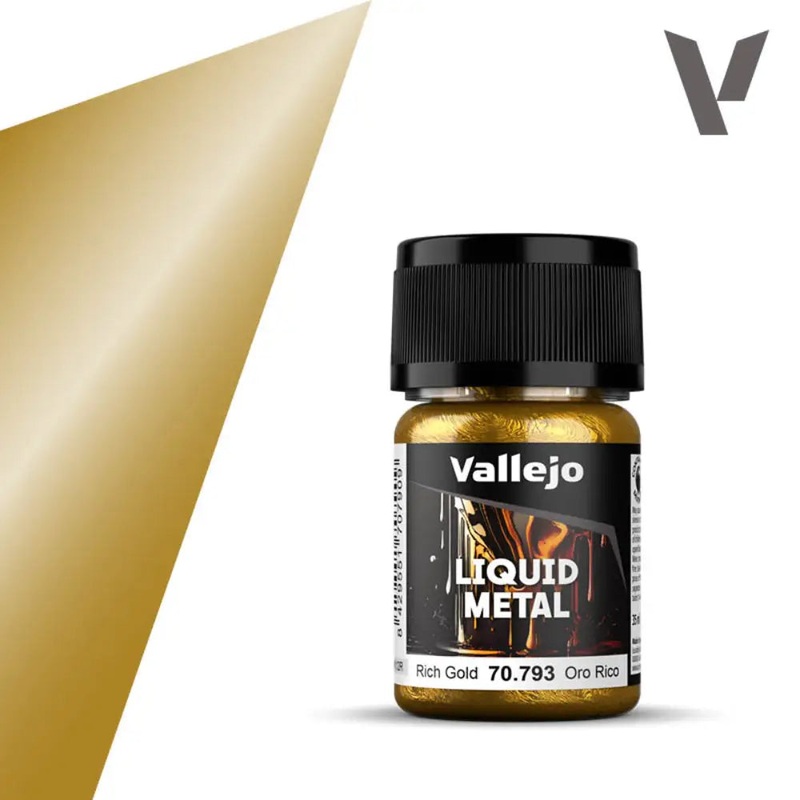 Vallejo Liquid Metal Paints: Rich Gold (35 ml)