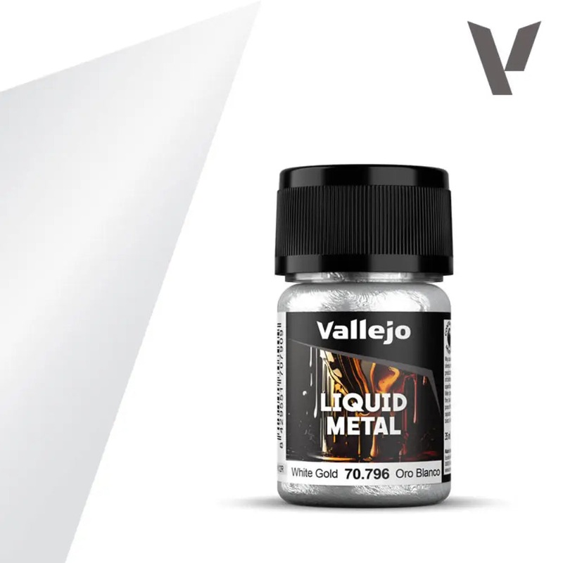 Vallejo Liquid Metal Paints: White Gold (35 ml)