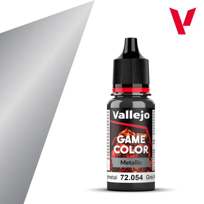 Vallejo Game Color Paints: Metallic Dark Gunmetal