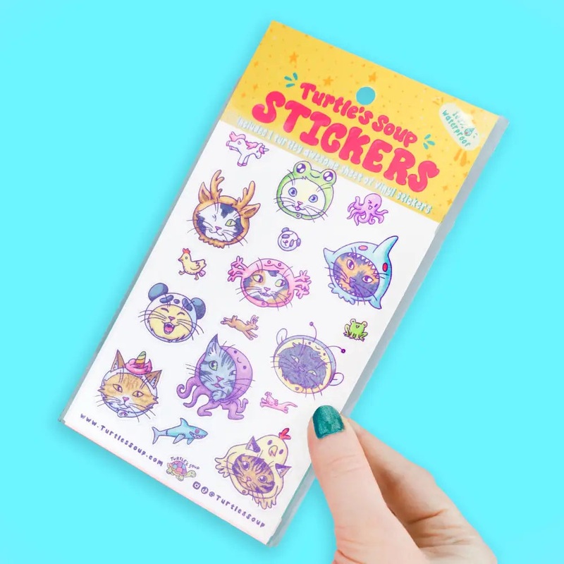 Cosplay Cats Cute Anime Art Stationery Sticker Sheet