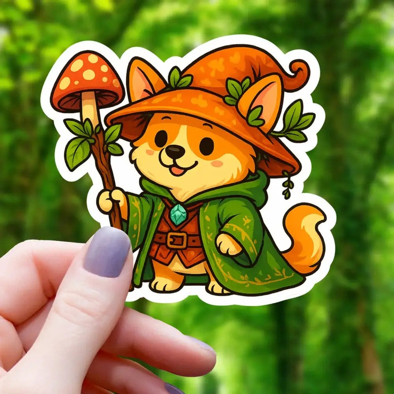 Druid Dog Corgi Sticker