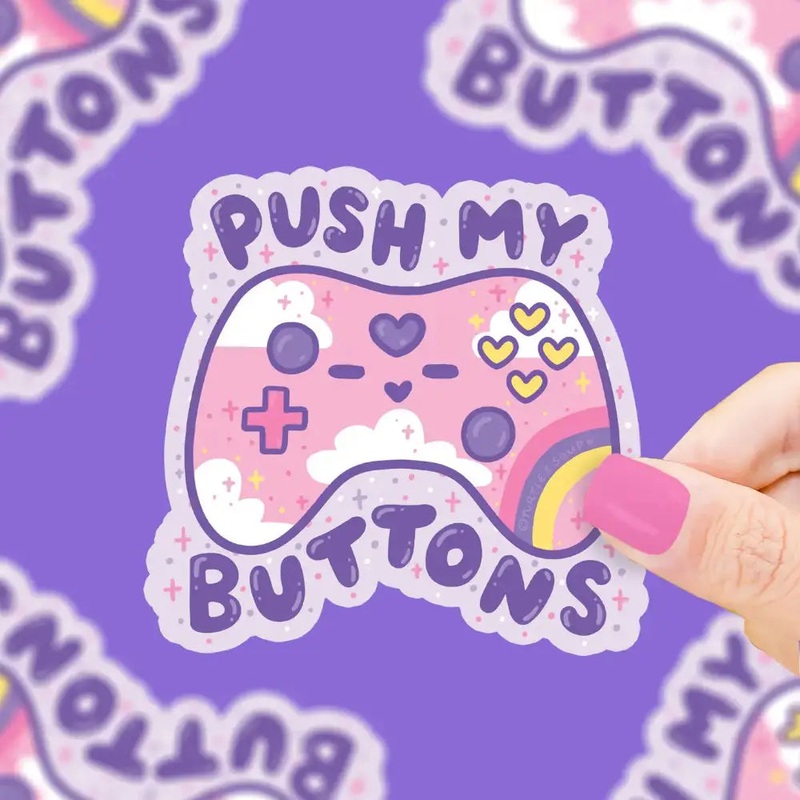 Push My Buttons Gamer Controller Sticker