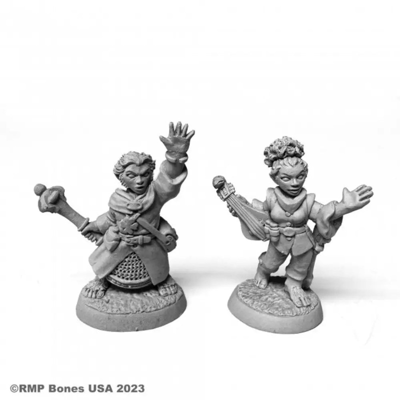 Reaper Dungeon Dwellers: Bones USA Halfling Cleric and Bard