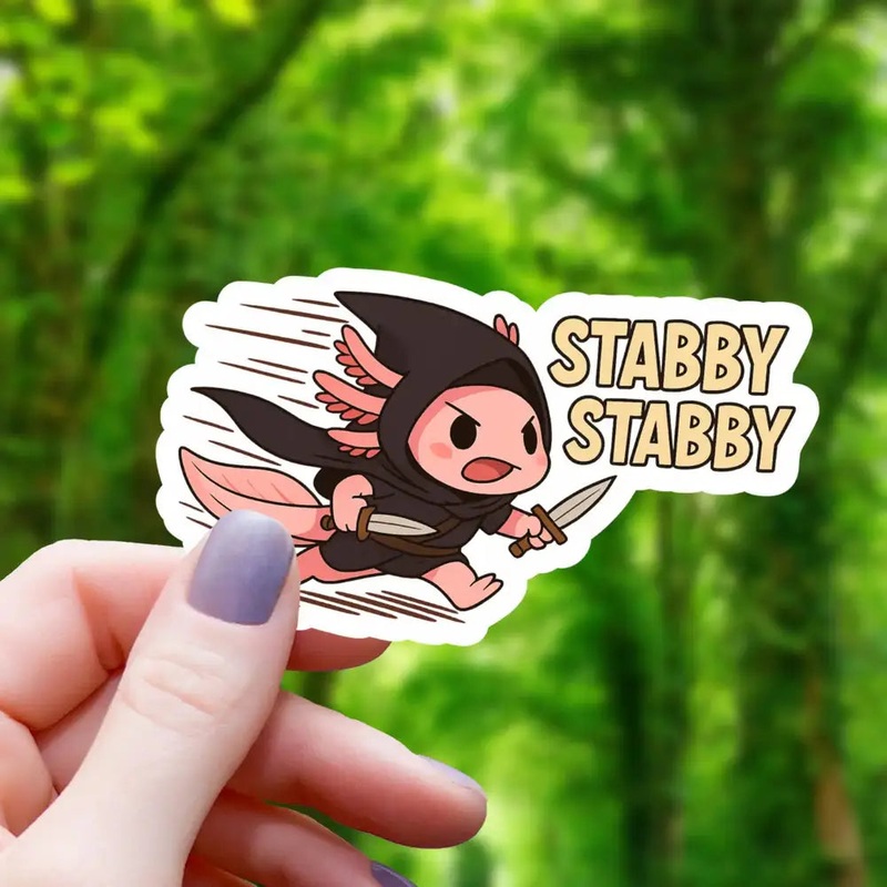 Rogue Axolotl Stabby Sticker