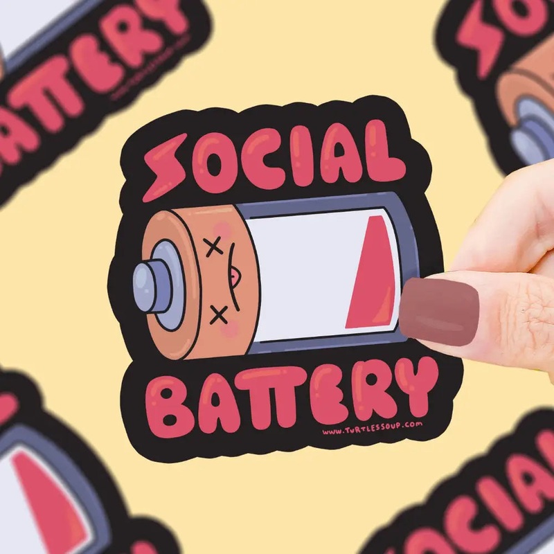 Social Battery Empty Introvert Sticker