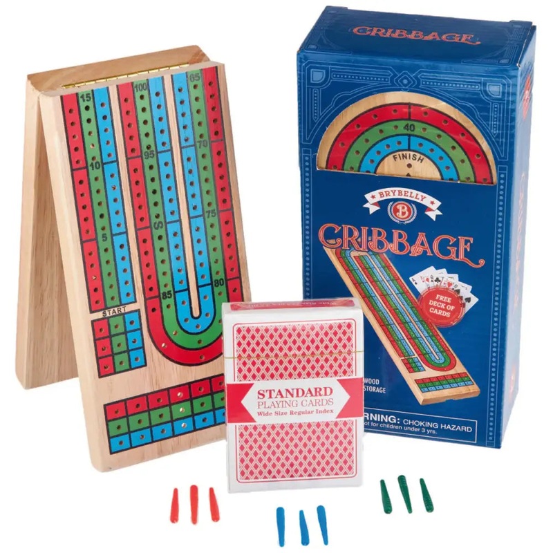 Wooden 3-Track Cribbage Board