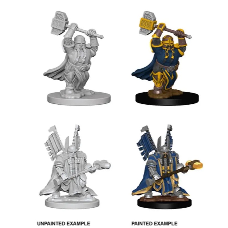WizKids Unpainted Dwarf Male Paladin (2)
