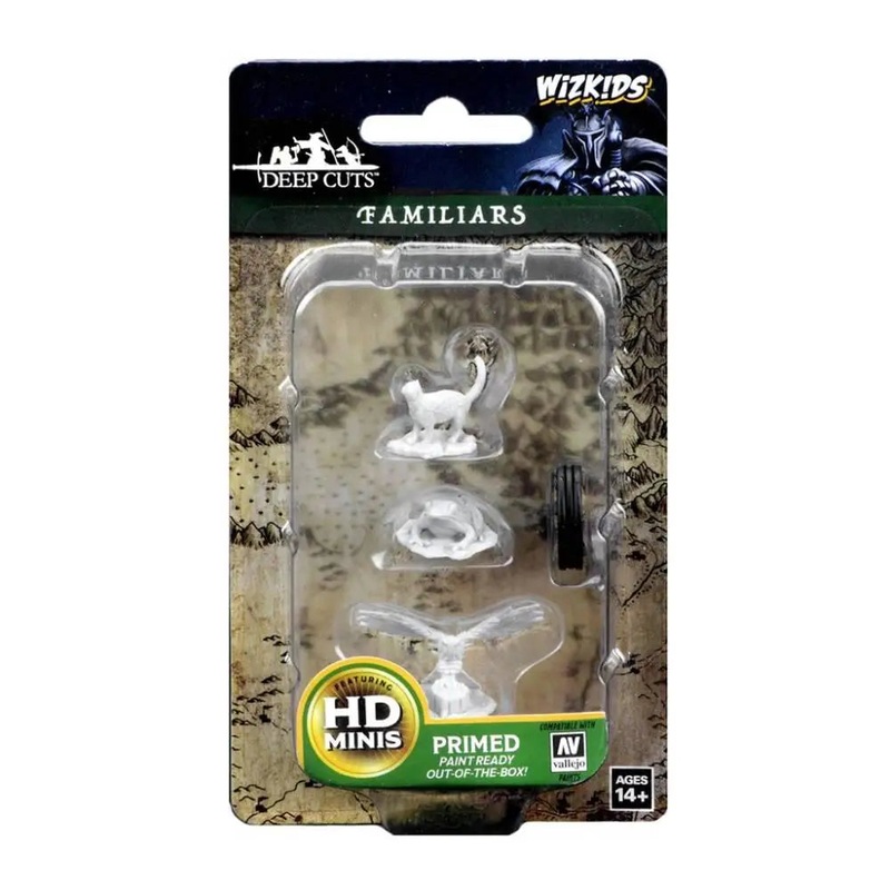 WizKids Unpainted Familiars Cat Bird and Frog (3)
