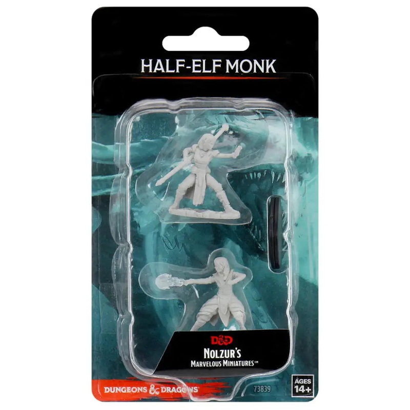 WizKids Unpainted Half-Elf Female Monk (2)