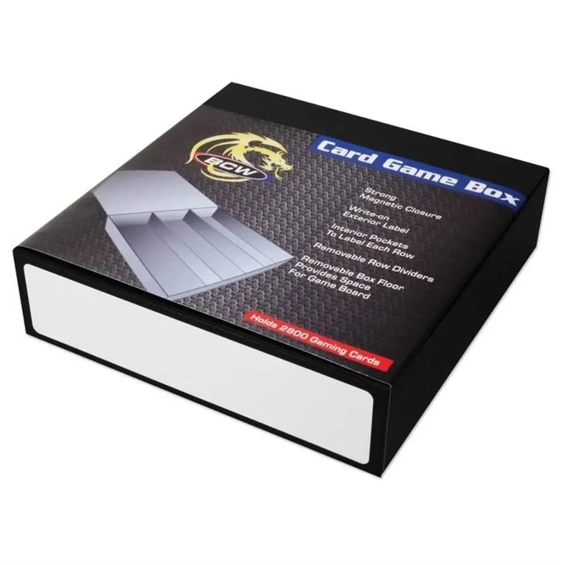 BCW Gaming Card Game Box - 3 Row - Black with White