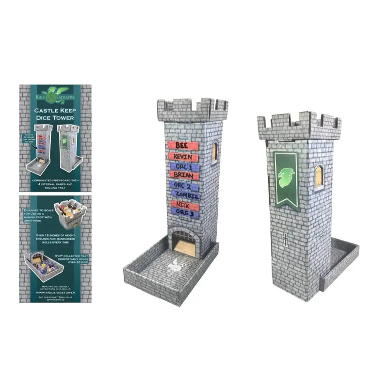 Castle Keep Dice Tower with Magnetic Dry-Erase Turn Tracker