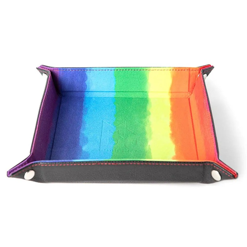 Folding Square Dice Tray w/ Rainbow