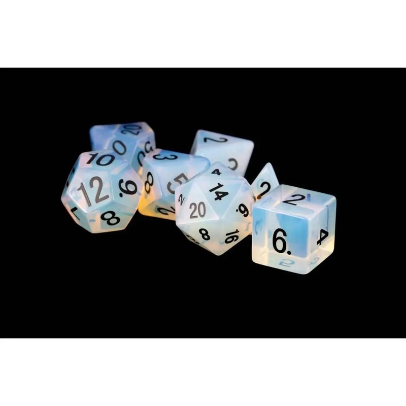 Gemstone Polyhedral (D&D) Dice Set Synthetic Opalite