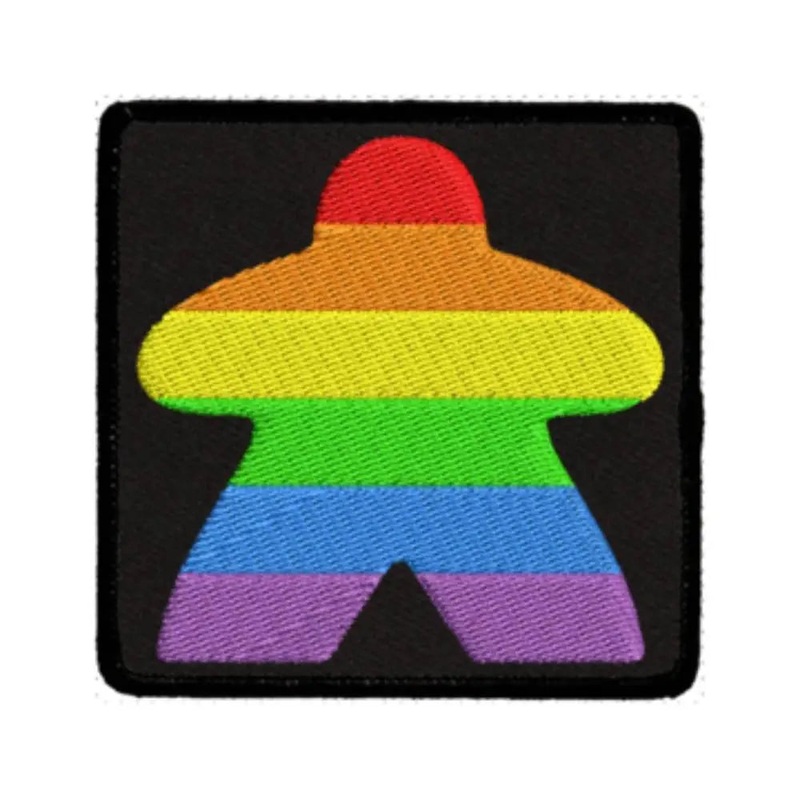 Rainbow Meeple Iron-On Patch