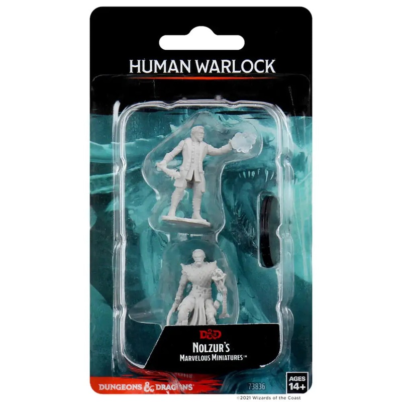 WizKids Unpainted Human Male Warlock (2)