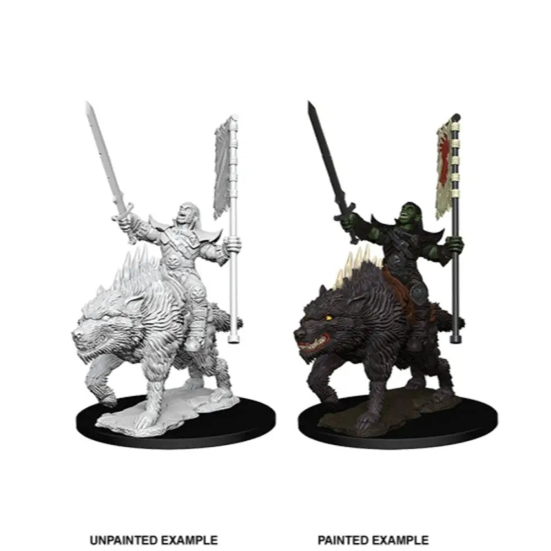 WizKids Unpainted Orc on Dire Wolf