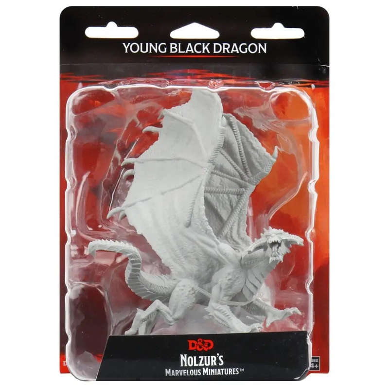 WizKids Unpainted Young Black Dragon