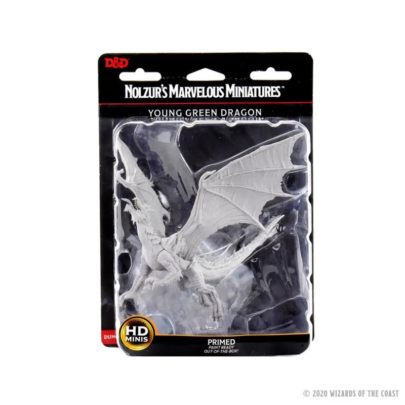 WizKids Unpainted Young Green Dragon