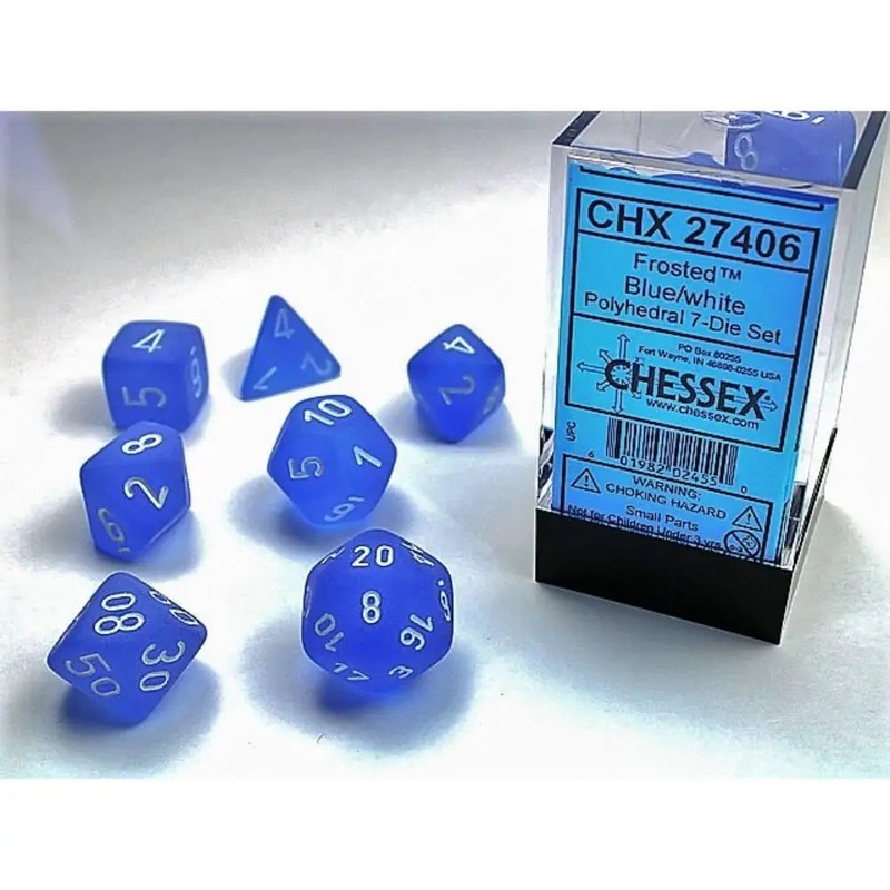 Chessex Frosted Blue w/White