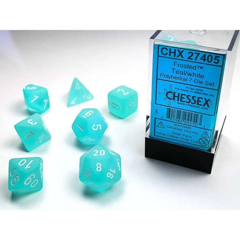 Chessex Frosted Teal w/White