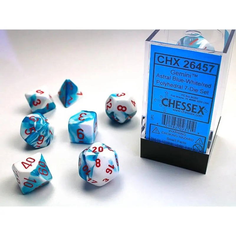 Chessex Gemini Astral Blue-White w/Red